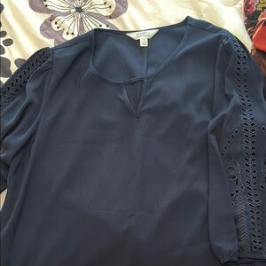 Market & Spruce Blue Embellished Relaxed Blouse